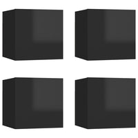 Thumbnail for TV-Wandschränke 4 Stk. Hochglanz-Schwarz 30,5x30x30 cm