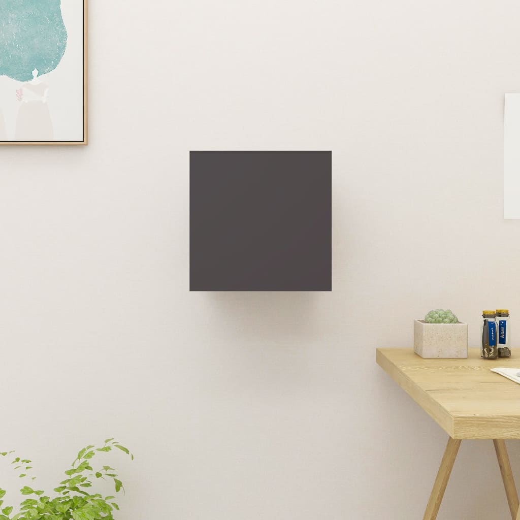 TV-Wandschrank Hochglanz-Grau 30,5x30x30 cm