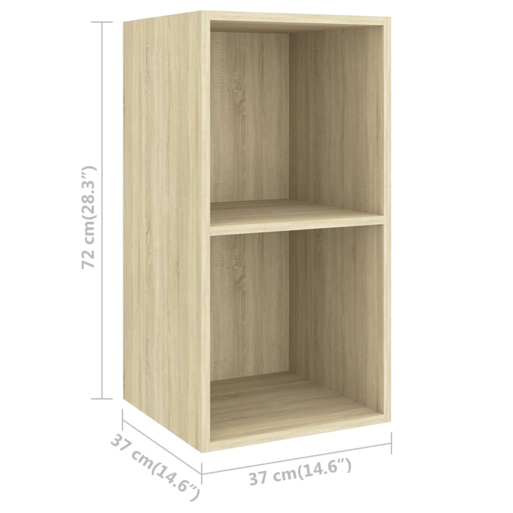 TV-Wandschrank Sonoma Eiche 37x37x72 cm Spanplatte