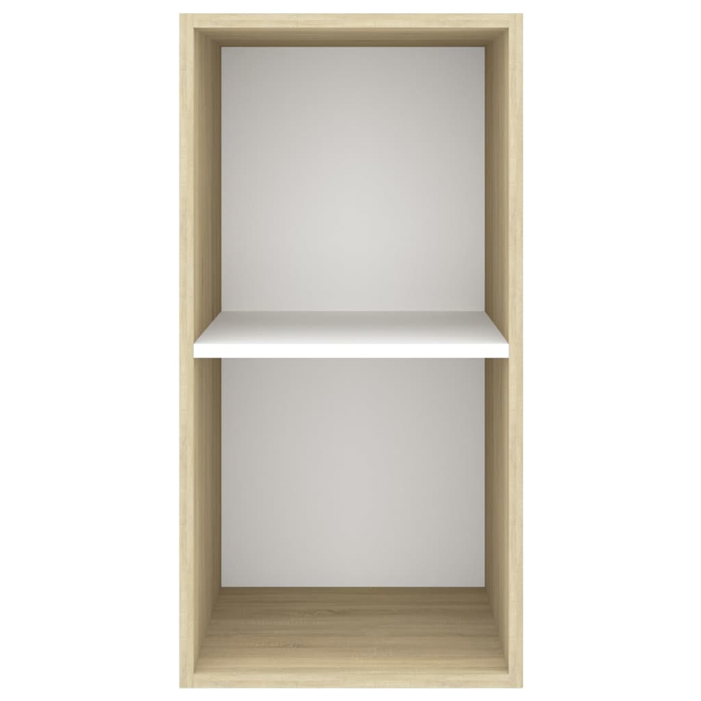 TV-Wandschrank Sonoma-Eiche und Weiß 37x37x72 cm Spanplatte