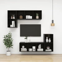 Thumbnail for TV-Wandschrank Hochglanz-Schwarz 37x37x72 cm Spanplatte