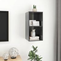 Thumbnail for TV-Wandschrank Hochglanz-Grau 37x37x72 cm Spanplatte