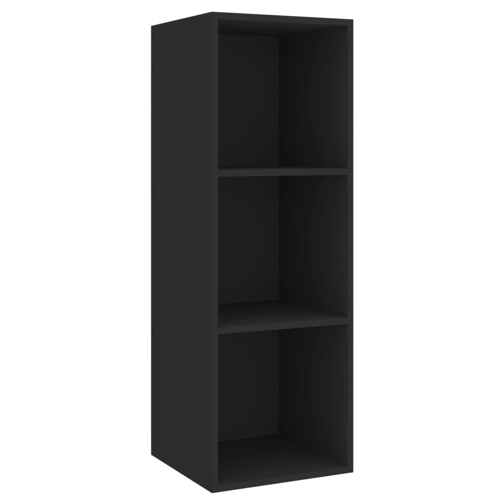 TV-Wandschrank Schwarz 37x37x107 cm Spanplatte