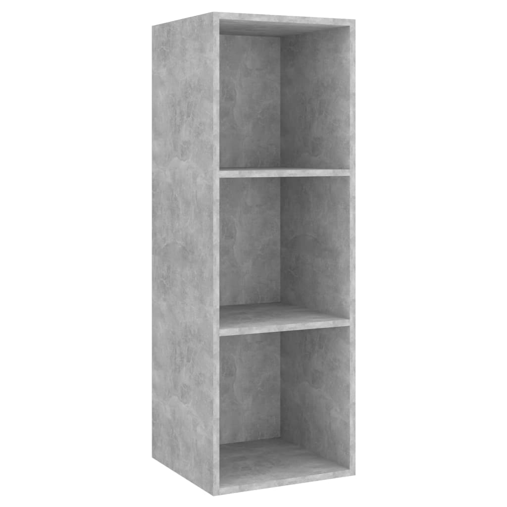 TV-Wandschrank Betongrau 37x37x107 cm Spanplatte