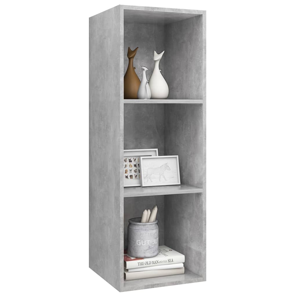 TV-Wandschrank Betongrau 37x37x107 cm Spanplatte