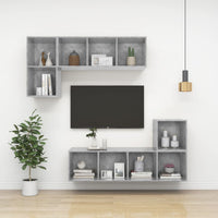 Thumbnail for TV-Wandschrank Betongrau 37x37x107 cm Spanplatte