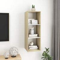 Thumbnail for TV-Wandschrank Sonoma-Eiche und Weiß 37x37x107cm Spanplatte