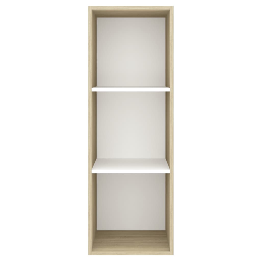 TV-Wandschrank Sonoma-Eiche und Weiß 37x37x107cm Spanplatte