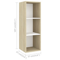 Thumbnail for TV-Wandschrank Sonoma-Eiche und Weiß 37x37x107cm Spanplatte