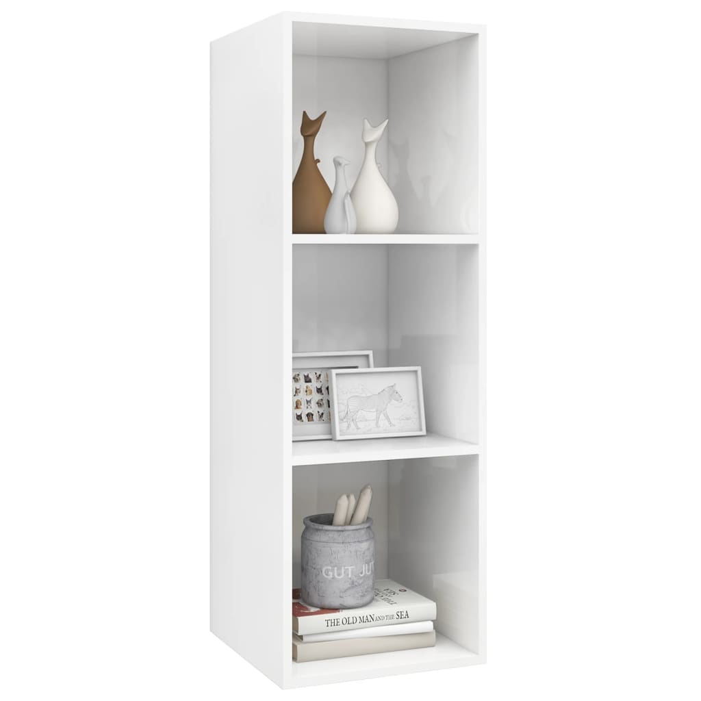 TV-Wandschrank Hochglanz-Weiß 37x37x107 cm Spanplatte