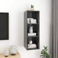 Thumbnail for TV-Wandschrank Hochglanz-Grau 37x37x107 cm Spanplatte