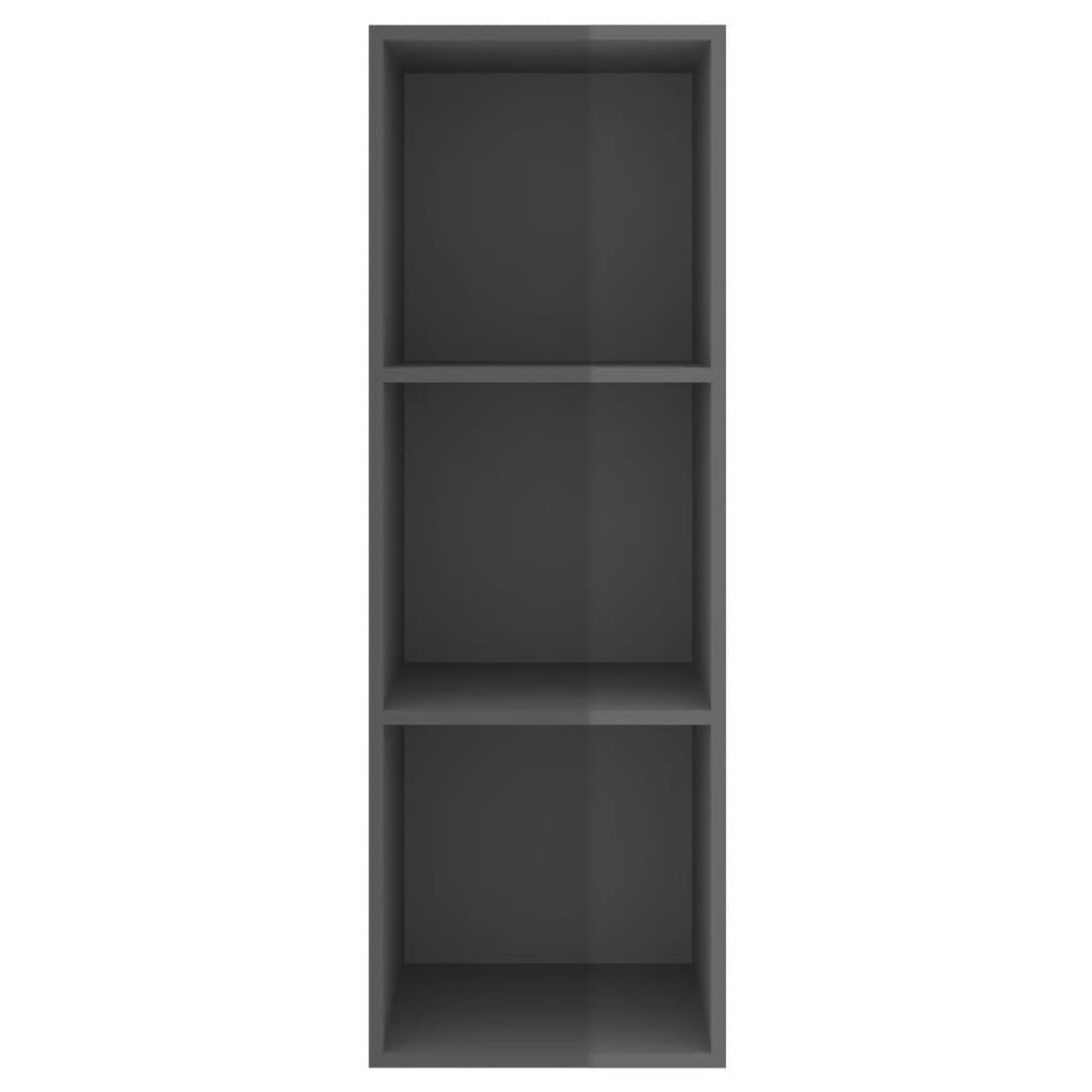 TV-Wandschrank Hochglanz-Grau 37x37x107 cm Spanplatte