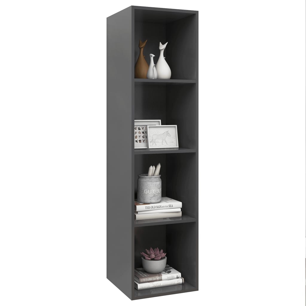 TV-Wandschrank Grau 37x37x142,5 cm Spanplatte