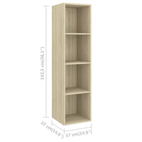 Thumbnail for TV-Wandschrank Sonoma-Eiche 37x37x142,5 cm Spanplatte