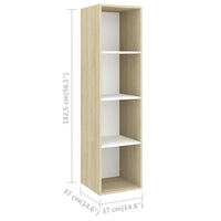 Thumbnail for TV-Wandschrank Sonoma-Eiche und Weiß 37x37x142,5 cm Spanplatte