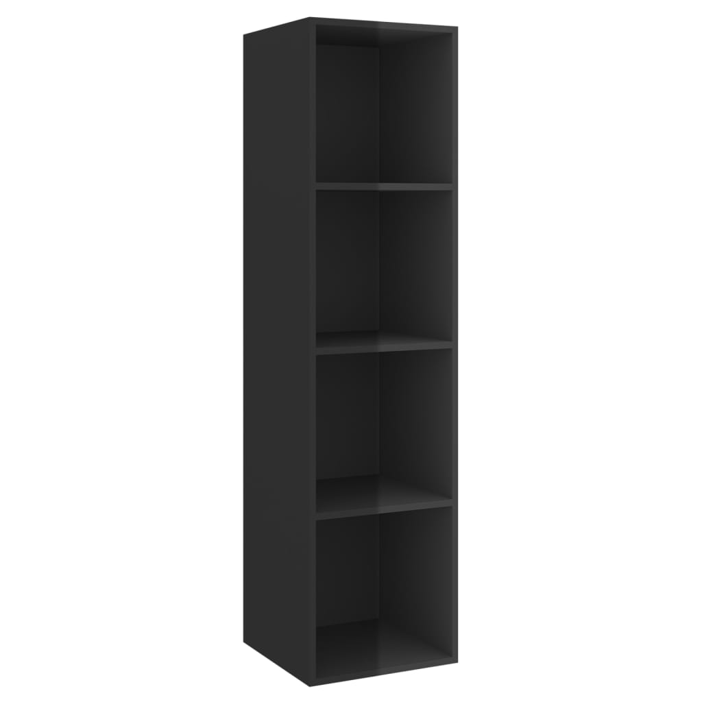 TV-Wandschrank Hochglanz-Schwarz 37x37x142,5 cm Spanplatte