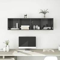 Thumbnail for TV-Wandschrank Hochglanz-Grau 37x37x142,5 cm Spanplatte