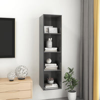 Thumbnail for TV-Wandschrank Hochglanz-Grau 37x37x142,5 cm Spanplatte