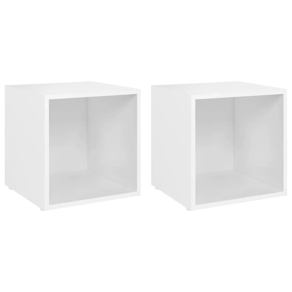 TV-Schränke 2 Stk. Weiß 37x35x37 cm Holzwerkstoff