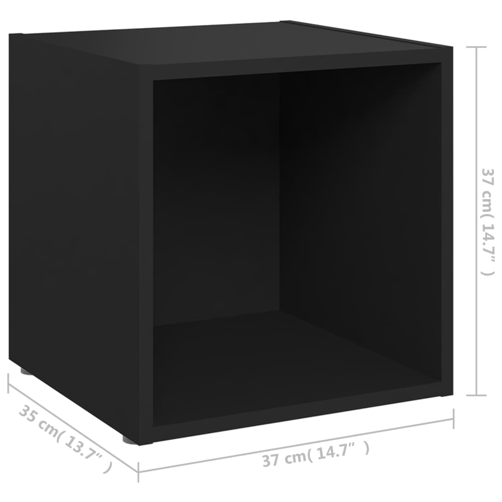 TV-Schränke 4 Stk. Schwarz 37x35x37 cm Spanplatte