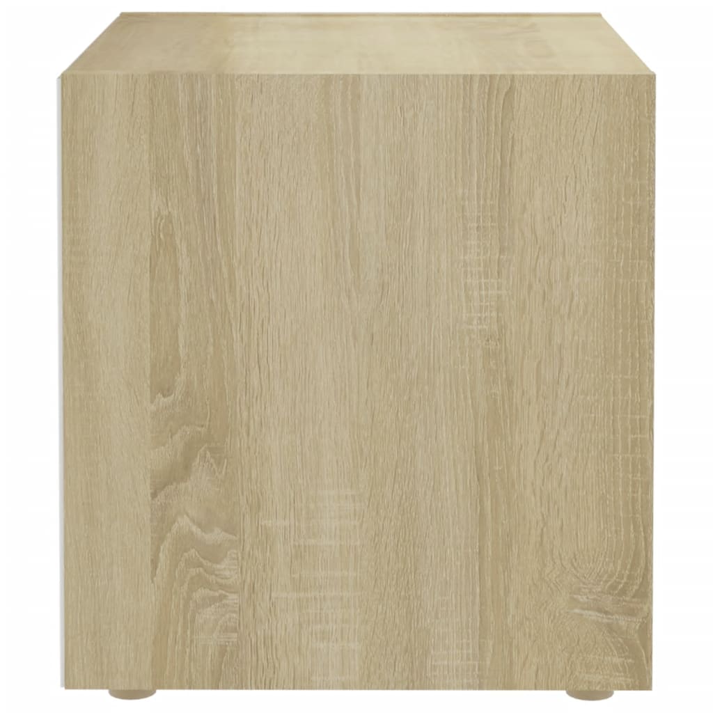 TV-Schrank Weiß Sonoma-Eiche 37x35x37 cm Spanplatte