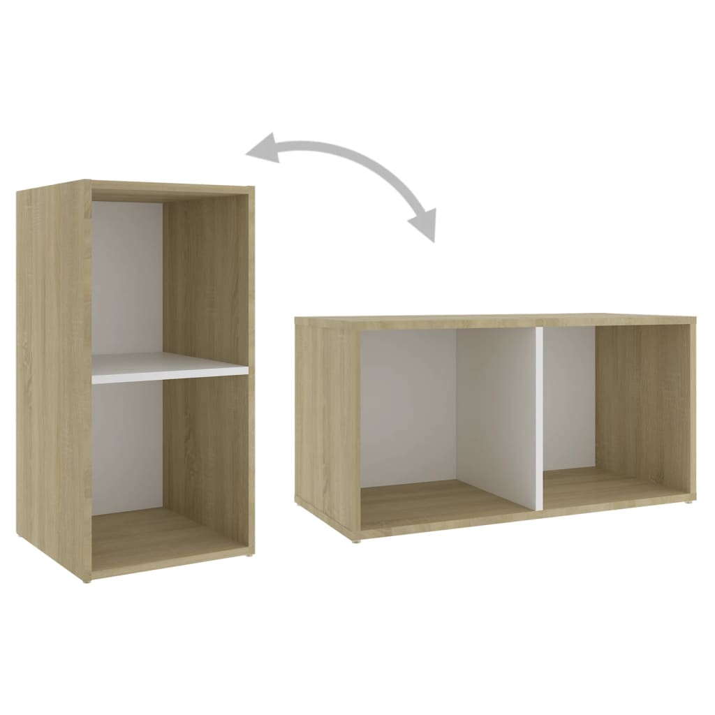 TV-Schrank Weiß Sonoma-Eiche 72x35x36,5 cm Spanplatte