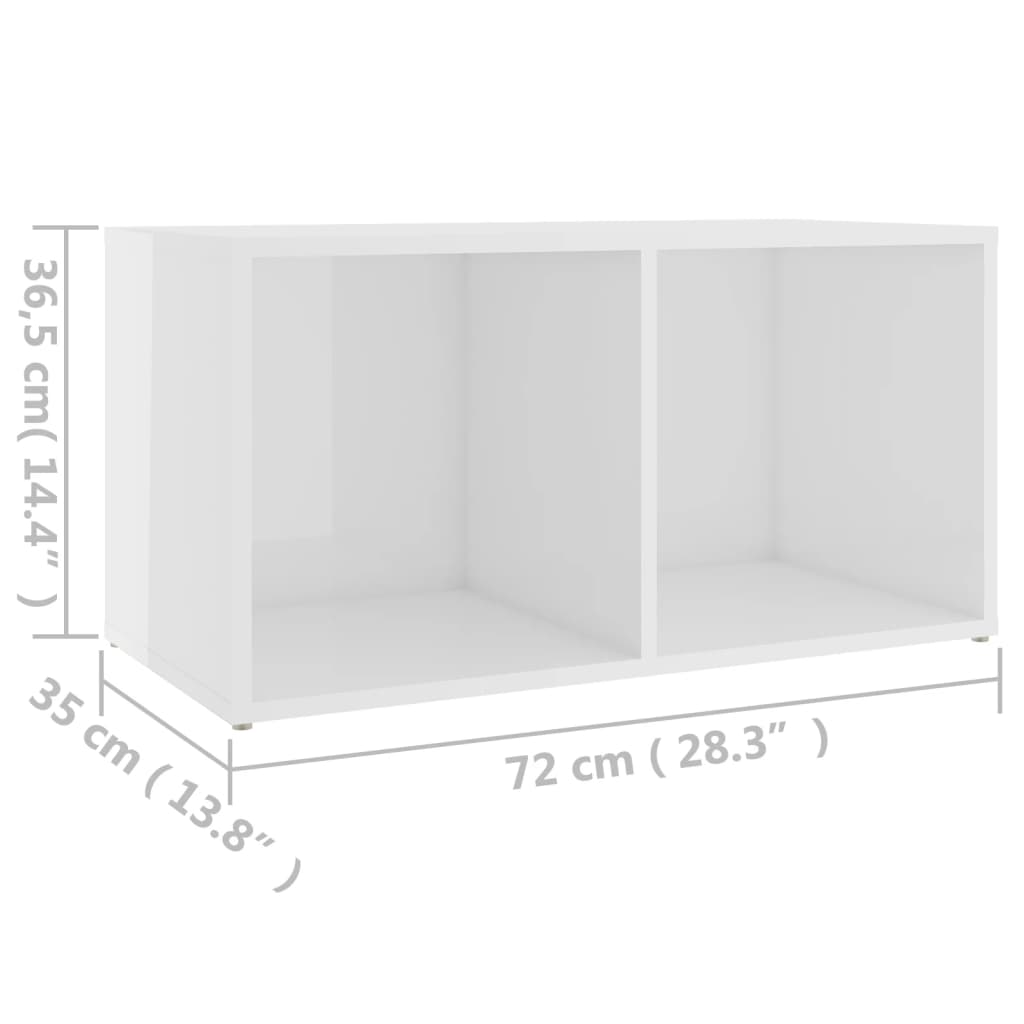 TV-Schrank Hochglanz-Weiß 72x35x36,5 cm Spanplatte