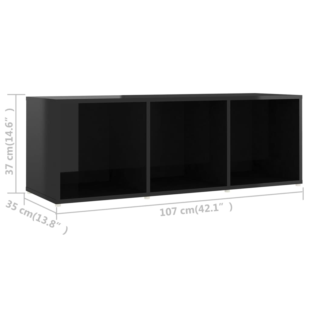 TV-Schrank Hochglanz-Schwarz 107x35x37 cm Spanplatte