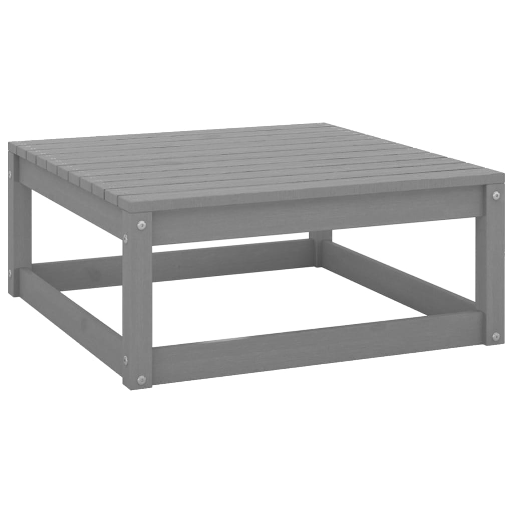 3-tlg. Garten-Lounge-Set mit Kissen Grau Kiefer Massivholz