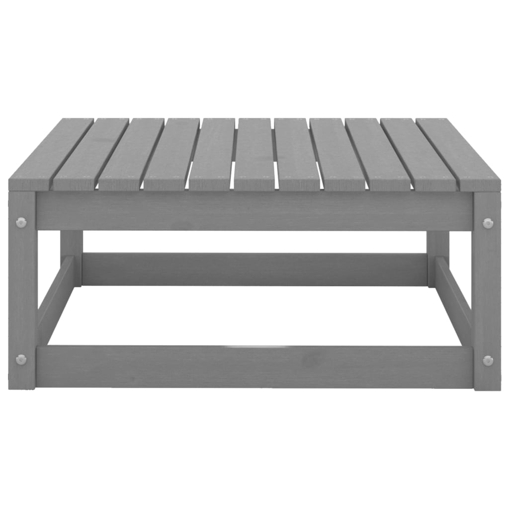3-tlg. Garten-Lounge-Set mit Kissen Grau Kiefer Massivholz