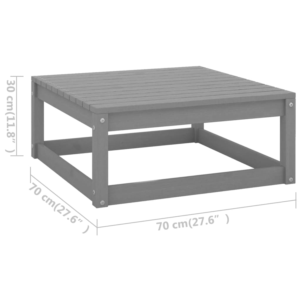 3-tlg. Garten-Lounge-Set mit Kissen Grau Kiefer Massivholz