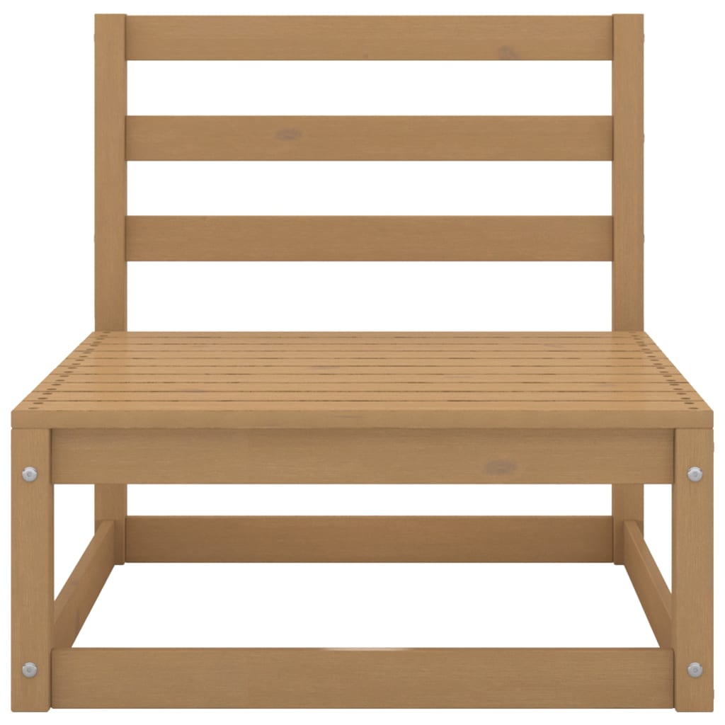 3-tlg. Garten-Lounge-Set Kissen Honigbraun Massivholz Kiefer