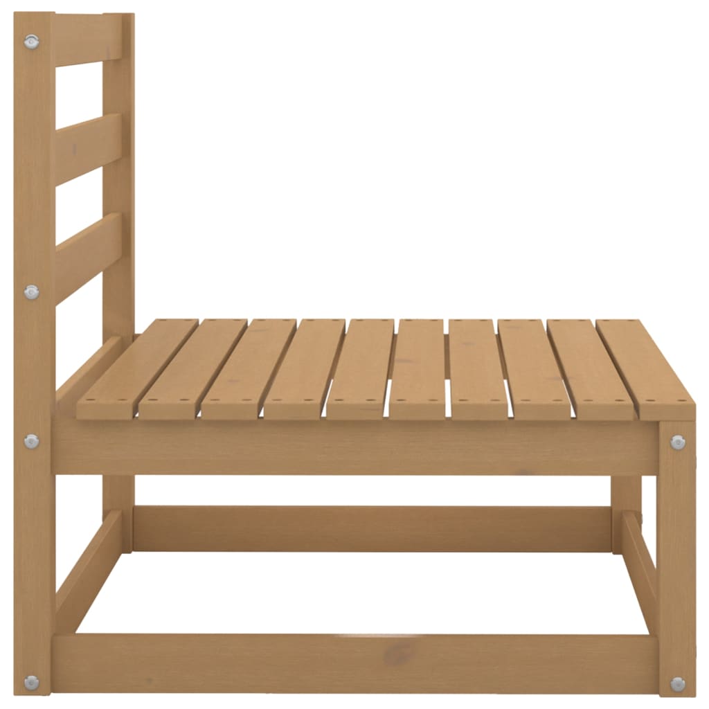 3-tlg. Garten-Lounge-Set Kissen Honigbraun Massivholz Kiefer