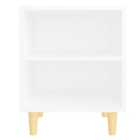 Thumbnail for Nachttische mit Massivholz-Beinen 2 Stk. Weiß 40x30x50 cm