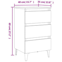Thumbnail for Nachttisch mit Metallbeinen Sonoma-Eiche 40x35x69 cm
