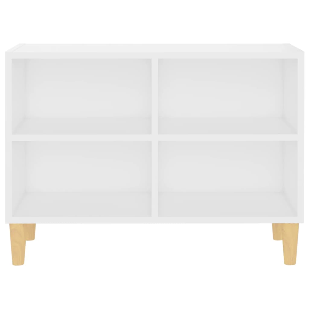 TV-Schrank mit Massivholz-Beinen Weiß 69,5x30x50 cm