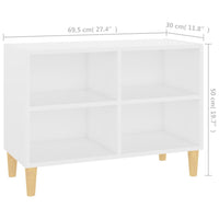 Thumbnail for TV-Schrank mit Massivholz-Beinen Weiß 69,5x30x50 cm