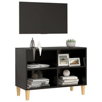 Thumbnail for TV-Schrank mit Massivholz-Beinen Schwarz 69,5x30x50cm