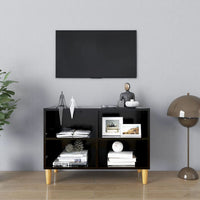 Thumbnail for TV-Schrank mit Massivholz-Beinen Schwarz 69,5x30x50cm
