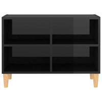 Thumbnail for TV-Schrank mit Massivholz-Beinen Hochglanz-Schwarz 69,5x30x50cm