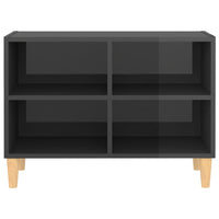 Thumbnail for TV-Schrank mit Massivholz-Beinen Hochglanz-Grau 69,5x30x50 cm