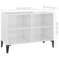 Thumbnail for TV-Schrank mit Metallbeinen Hochglanz-Weiß 69,5x30x50cm