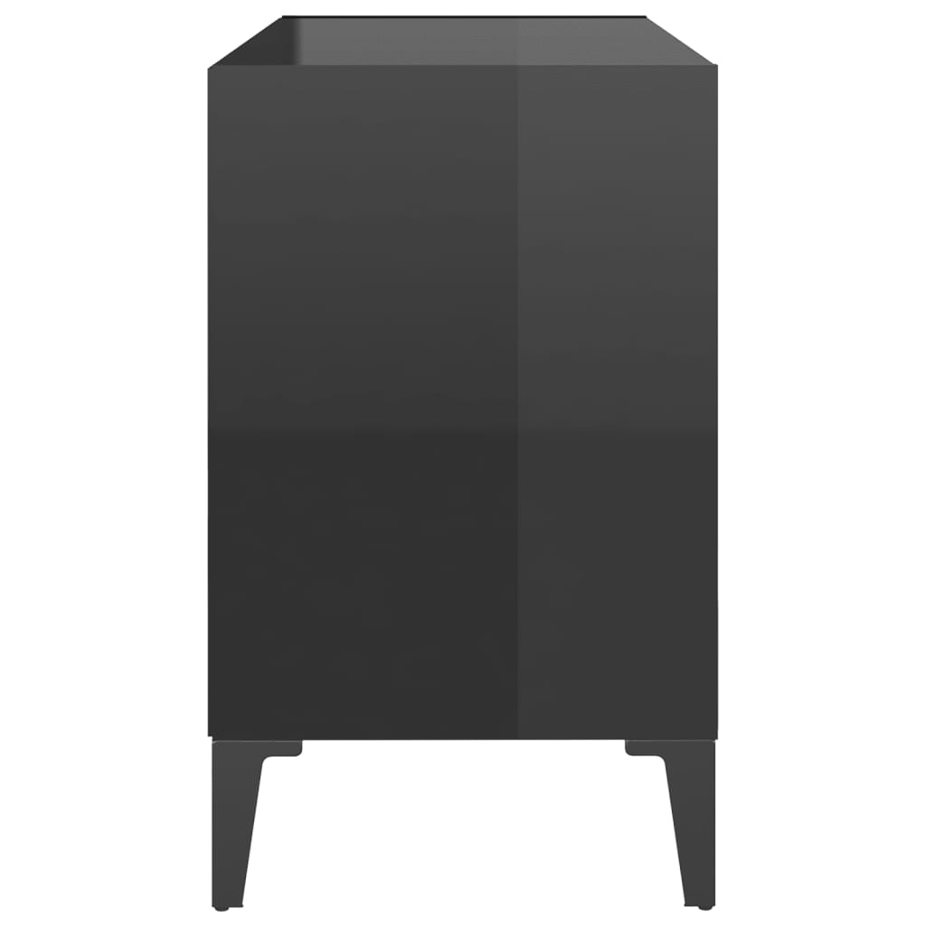 TV-Schrank mit Metallbeinen Hochglanz-Schwarz 69,5x30x50cm