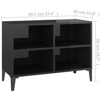 Thumbnail for TV-Schrank mit Metallbeinen Hochglanz-Schwarz 69,5x30x50cm