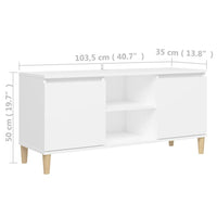 Thumbnail for TV-Schrank mit Massivholz-Beinen Weiß 103,5x30x50 cm