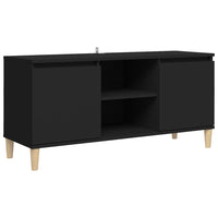 Thumbnail for TV-Schrank mit Massivholz-Beinen Schwarz 103,5x35x50 cm