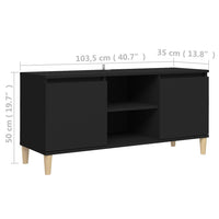 Thumbnail for TV-Schrank mit Massivholz-Beinen Schwarz 103,5x35x50 cm