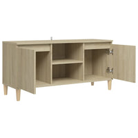 Thumbnail for TV-Schrank mit Massivholz-Beinen Sonoma-Eiche 103,5x35x50 cm