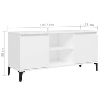 Thumbnail for TV-Schrank mit Metallbeinen Weiß 103,5x35x50 cm
