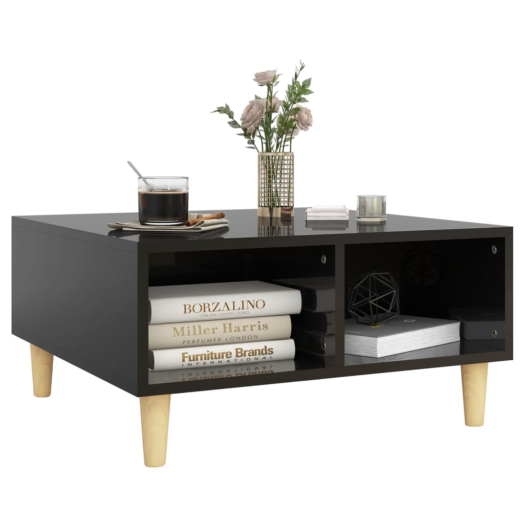 Couchtisch Hochglanz-Schwarz 60x60x30 cm Spanplatte